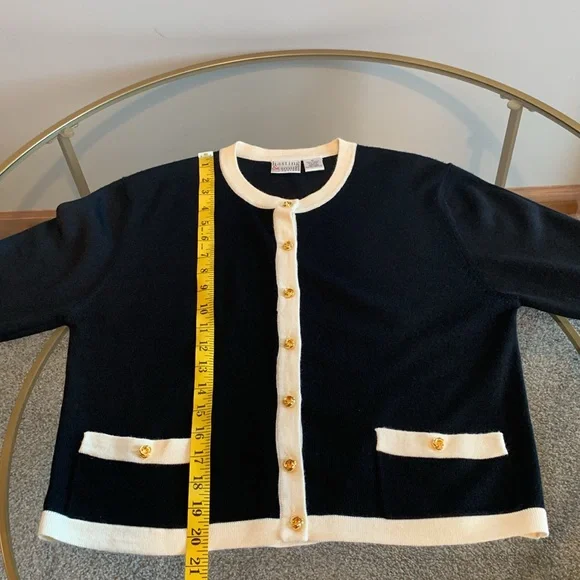 Hasting & Smith Petites black cardigan with white trim - Picture 11 of 16
